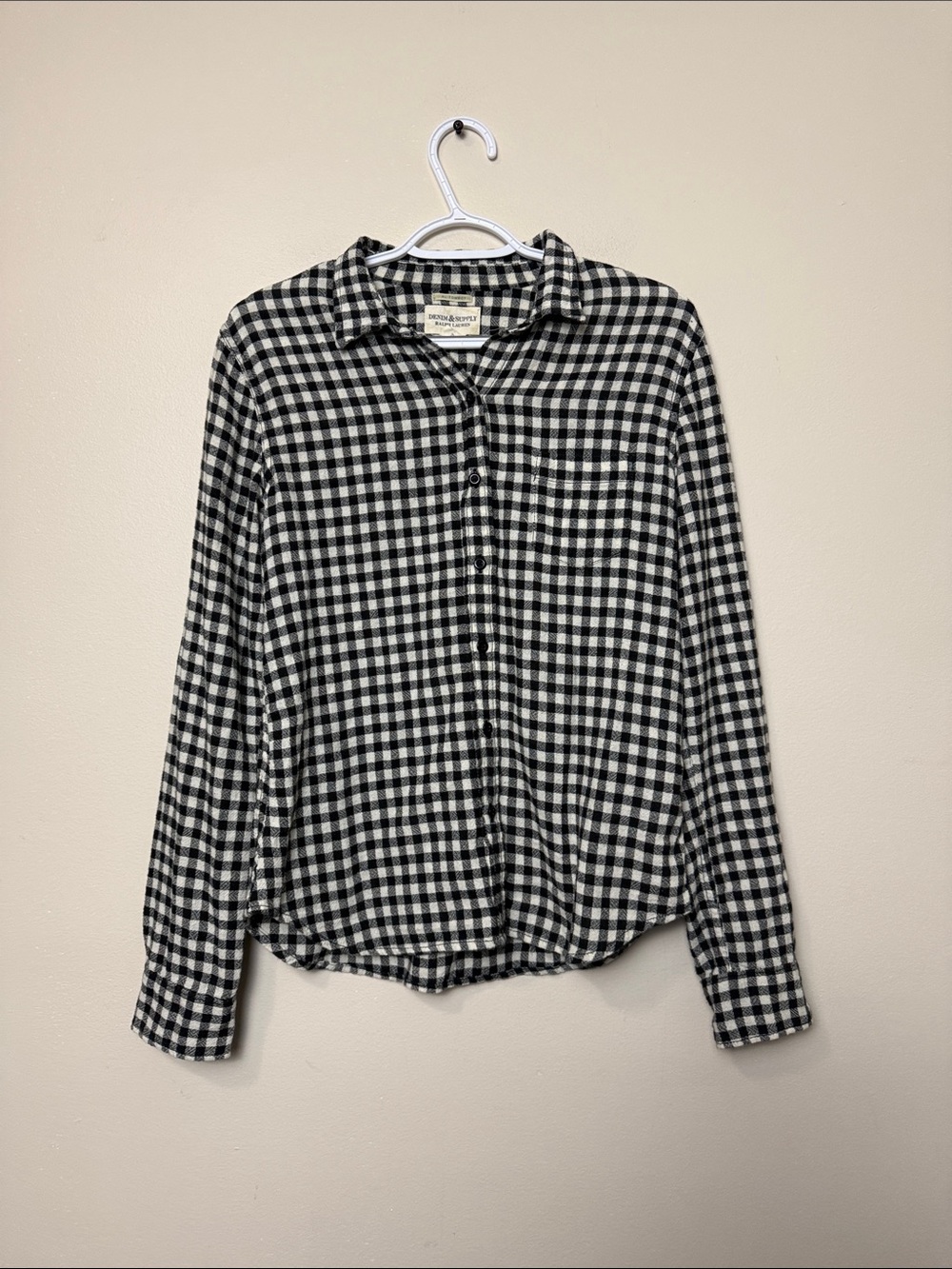 Denim and Supply Ralph Lauren Gingham Tomboy Button-Front  shirt size M